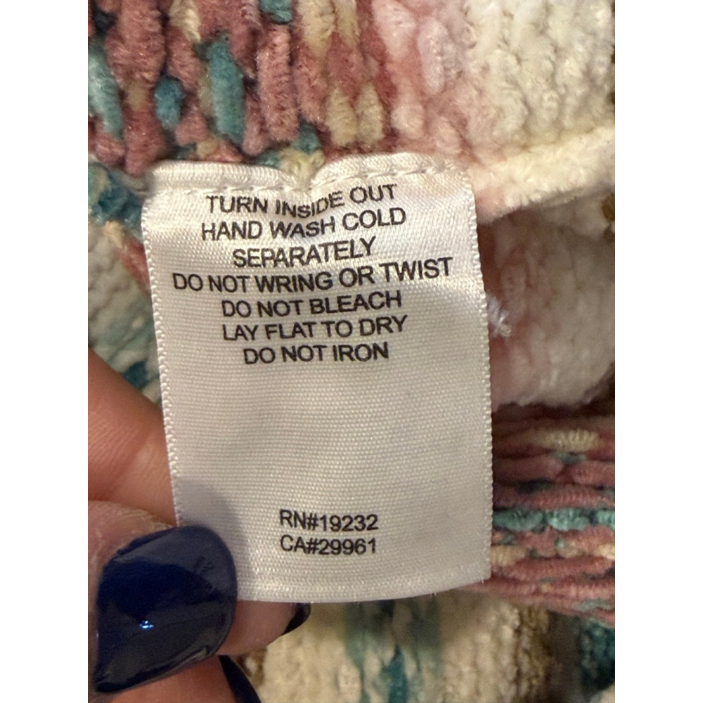 Vtg Alfred Dunner Fair Isle Knit Zip Sweater Cardigan Pastel Cottagecore Sz XL​ - Picture 9 of 9